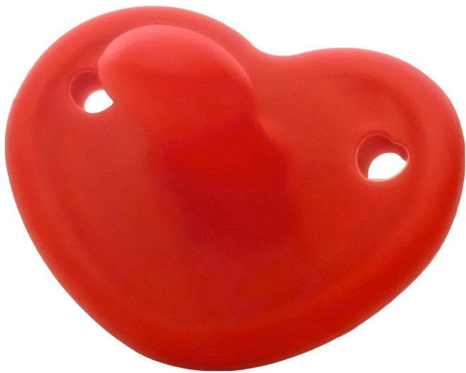티지엠 유아용 올 실리콘 하트 쪽쪽이, 미니 (0~3개월), 베리레드, 1개