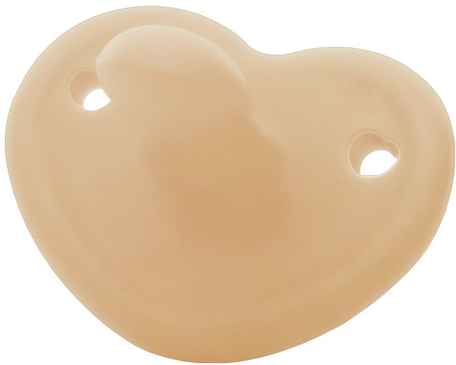 티지엠 유아용 올 실리콘 하트 쪽쪽이, 미니 (0~3개월), 크림베이지, 1개
