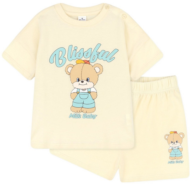 MilkBaby 유아용 베이비베어 여름 상하의 세트