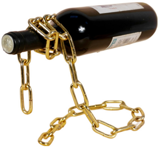 보마리 북유럽 인테리어 와인 거치대, 골드체인, 1개