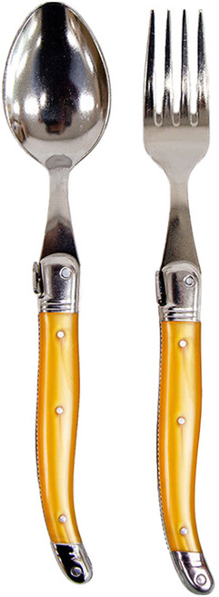 장네론 라귀올 커트러리 디너 2종 세트, 옐로우, 스푼 + 포크, 1세트