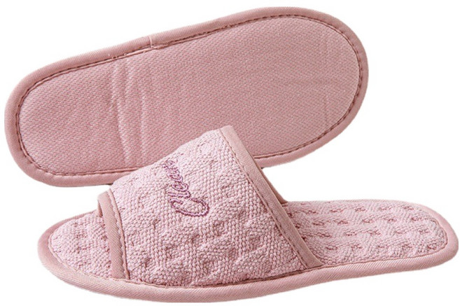 아리코 워셔블 면 거실화, 핑크, 1개