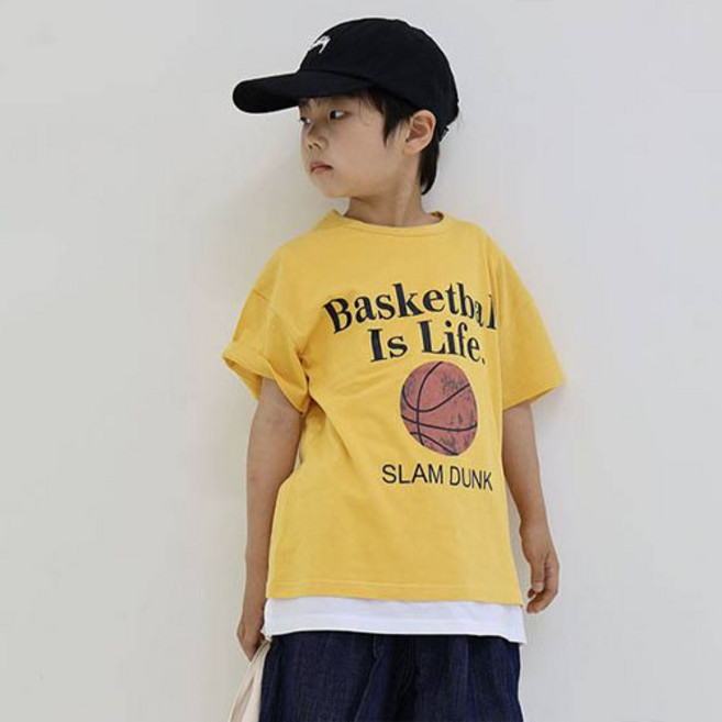 소년마켓 아동용 바스켓볼 반팔 티셔츠