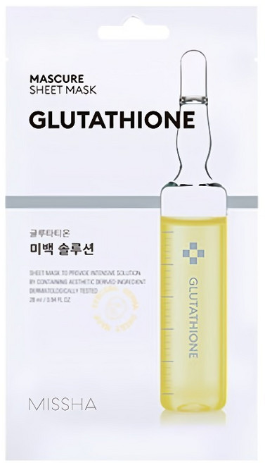 미샤 마스큐어 미백 솔루션 시트 마스크 글루타티온, 1개, 1개입