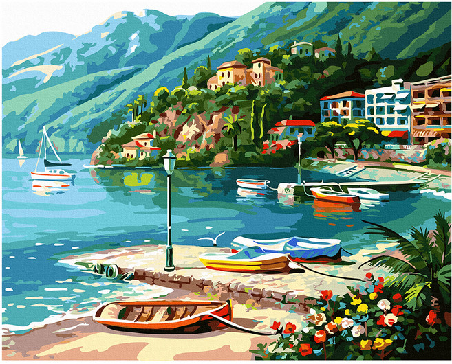 ArtLife 藝術生活 DIY 數字油畫 含框 DT160 50 x 40cm, 1組, 湖水相依