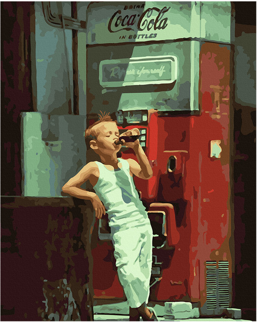 ArtLife 藝術生活 DIY 數字油畫 含框 DT203 50 x 40cm, 汽水男孩 多色, 1組