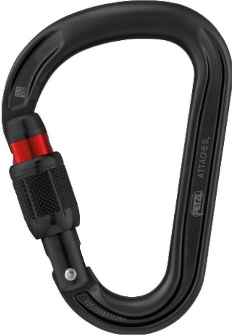 페츨 어태치 등반용 잠금 카라비너, 1개, 블랙
