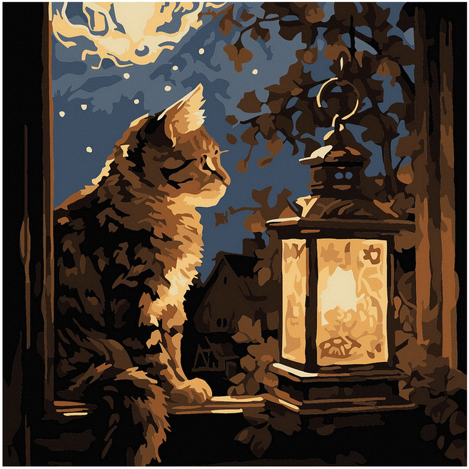 ArtLife 藝術生活 DIY 數字油畫 含框 AQ019 20 x 20cm, 1組, 夜色下