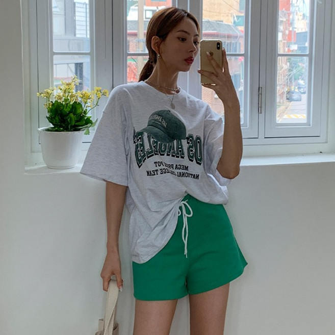 안다로미 여성용 로스엔젤리스 박스 반팔티