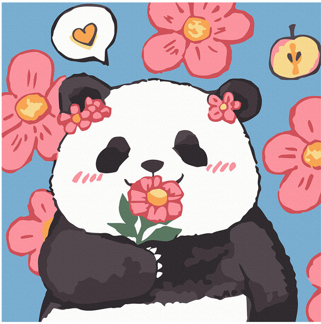 ArtLife 藝術生活 DIY 數字油畫 含框 DA3384 20 x 20cm, 甜蜜蜜, 1組