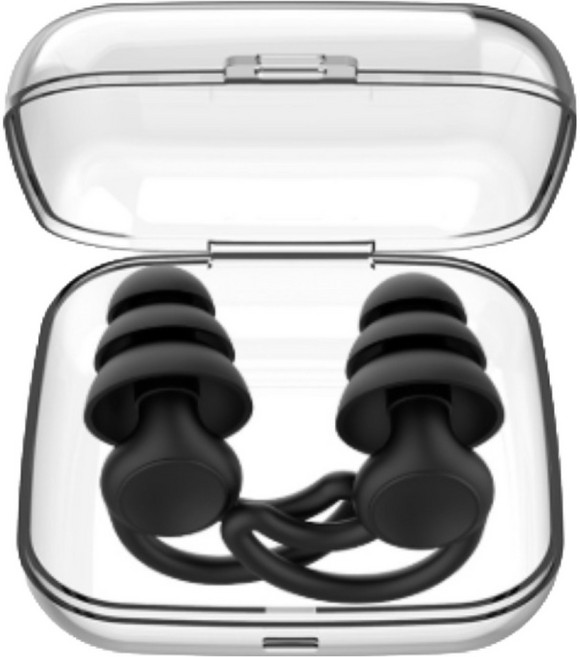 하와잇 소음 차단 수면 귀마개 블랙, 1개, 2개입