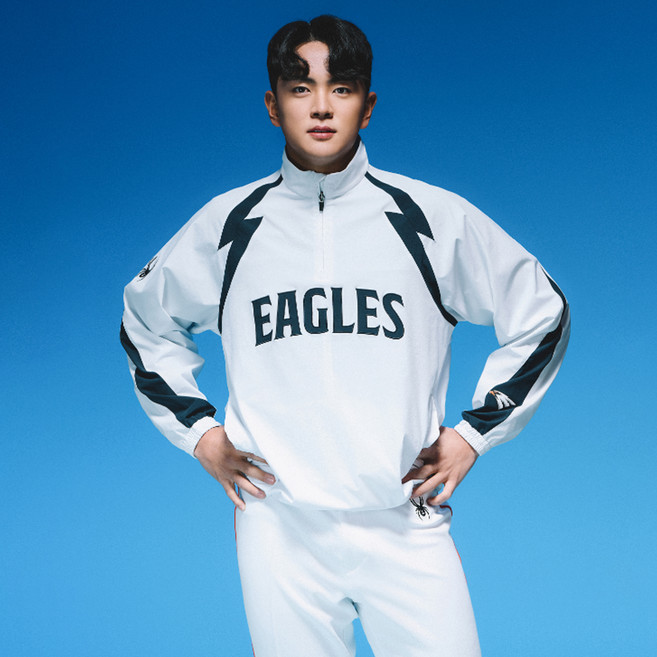스파이더 한화이글스 남성용 25년 어센틱 플러스 라인 반집업 아노락