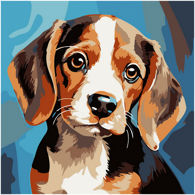 ArtLife 藝術生活 DIY 數字油畫 含框 AQ011 20 x 20cm, 柔情似犬, 1個