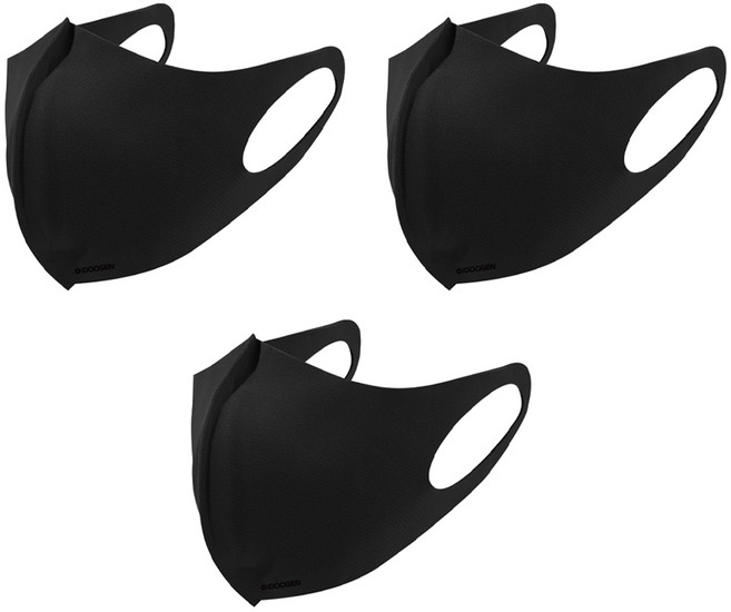 아이두젠 남녀공용 숨편한 기능성 원단 스포츠 자전거 골프 마스크, 블랙, 3개