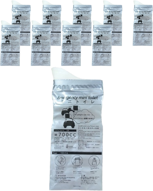 안이네 휴대용 일회용 패드 소변 주머니 700ml, 10개