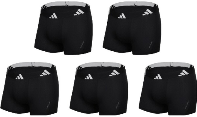 아디다스 남성용 올블랙 시그니처 드로즈 팬티 5종 세트