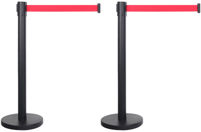 웍스기어 보급형 벨트차단봉 바디 세트, 블랙 + 레드벨트, 2세트