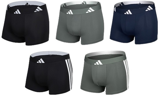 아디다스 남성용 모던시그니처 로고포인트 드로즈 팬티 5종 세트