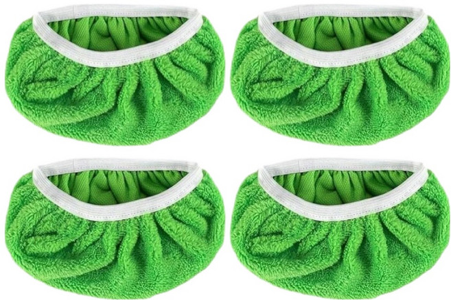 플로우코드 빨아쓰는 탈부착 밀대 걸레 패드 연두색, 4개
