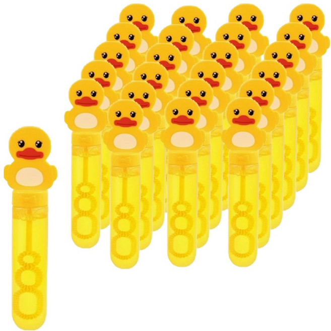 퍼줌 노랑 오리 비눗방울, 혼합색상, 24개