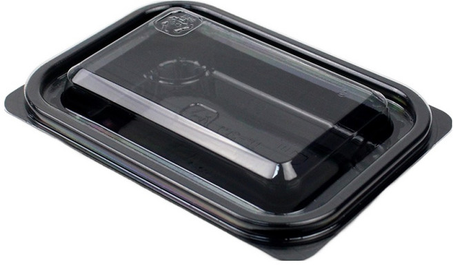 아이엔피 사각 샐러드 용기 블랙 14 x 10 x 2.4 cm 80ml SK-201, 50개, 1개입