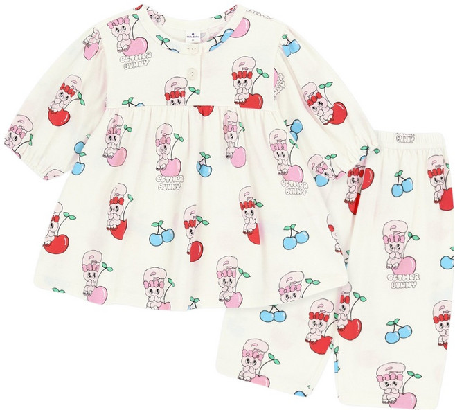 MilkBaby 여아용 에스더버니 체리캔디 7부 파자마