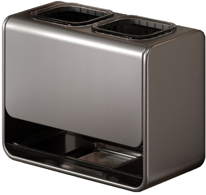 홈바내쓰 다용도 물빠짐 수저 조리도구통, 다크그레이, 1개