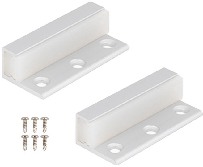 철물대장 유리문 철문 상부 강화 도어 스토퍼, 실버, 2개