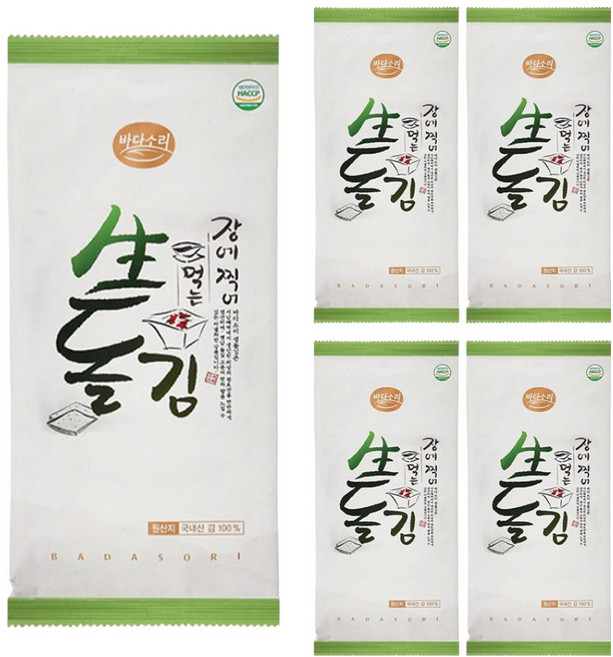 바다소리 장에찍어먹는 생돌김 반절, 7g, 5개