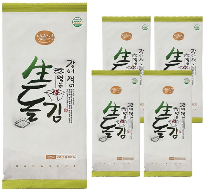 바다소리 장에찍어먹는 생돌김 반절, 5g, 5개