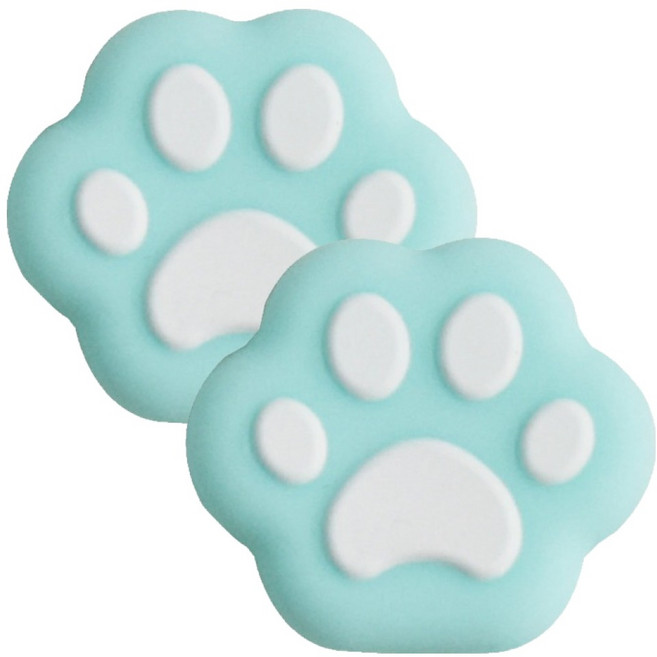 호후 닌텐도 스위치 OLED 조이콘 호환 왕발냥 스틱캡, 화이트 + 민트, 2개