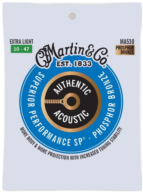 마틴 Phosphor Bronze Extra Llight 기타 스트링, MA530, 1개