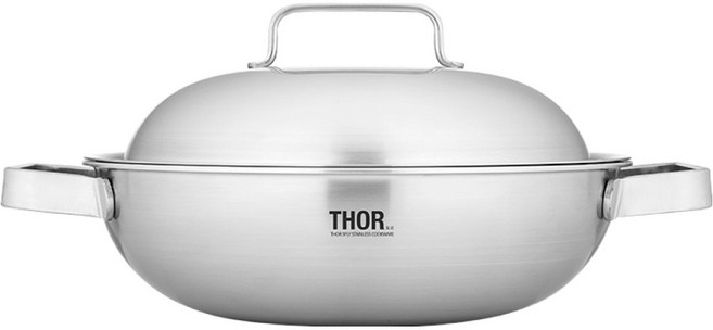 리한 인덕션 토르 통5중 스텐 냄비 파티웍, 26cm, 실버, 1개