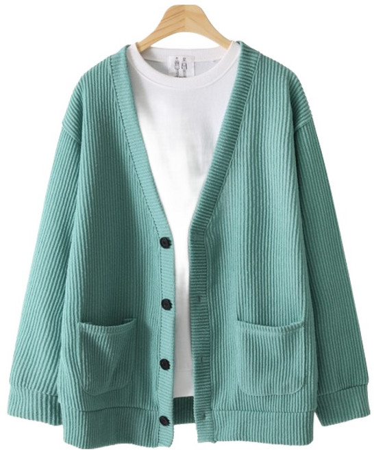 엠엔씨 남녀공용 포근한 골지 스판 가디건 MDCD220LW