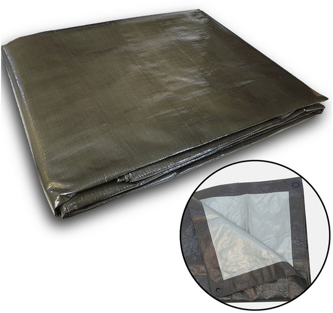 노바리빙 타포린 방수포, 올리브그린 + 실버