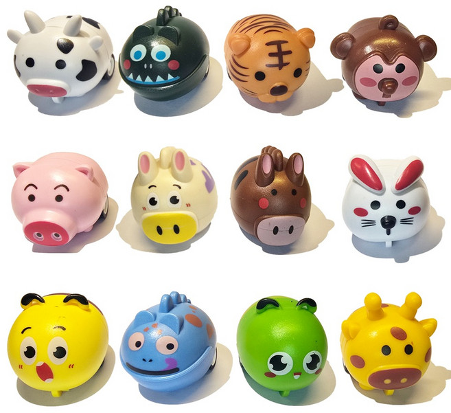 퍼줌 공룡알 속 애니멀 풀백카 12종 세트, 혼합색상, 1세트