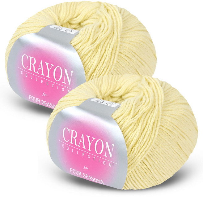 실바람섬유 니뜨 크레용 뜨개실 45g, 43 파스텔옐로우, 2개
