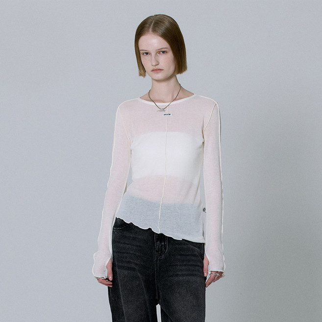 제이씨제이디 여성용 시스루 아웃심 티셔츠 JZTS02JA