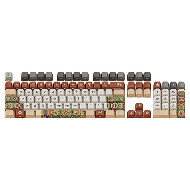 시이닷 염료승화 PBT 한국의 미 Windows용 한자 + 한글타입 키캡, 화이트 단청