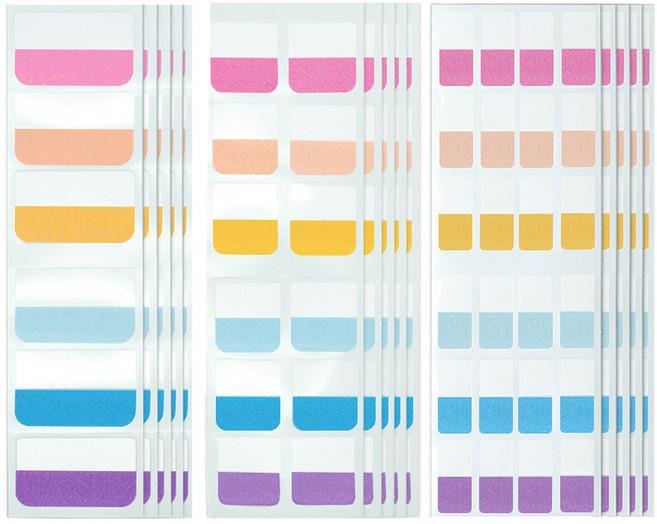 투코비 메모 인덱스스티커 대형 60p + 중형 120p + 소형 240p 세트 비비드, 1세트