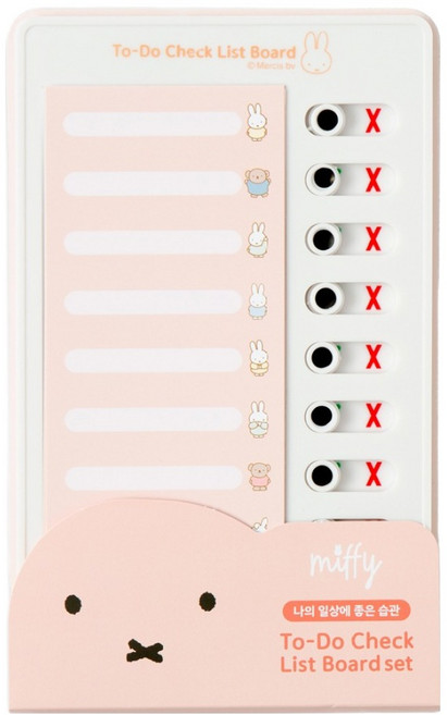 미피 투두체크리스트보드, 혼합색상, 10매, 1개