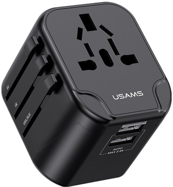 USAMS 優勝仕 12W 2埠旅行用高速多功能充電器 US-CC173, 1個