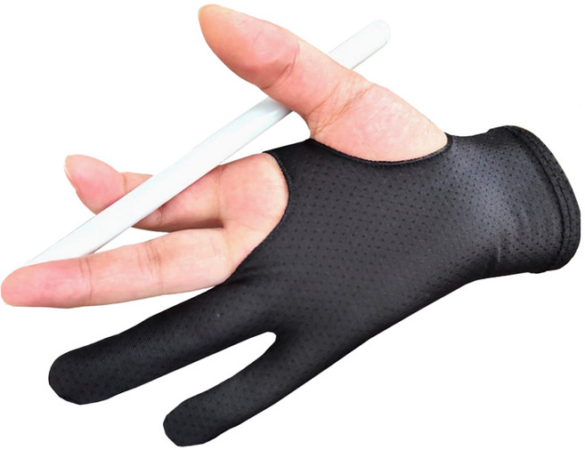 앞날창창 터치 오류 방지 스마트 그림 드로잉 장갑 2p, 블랙