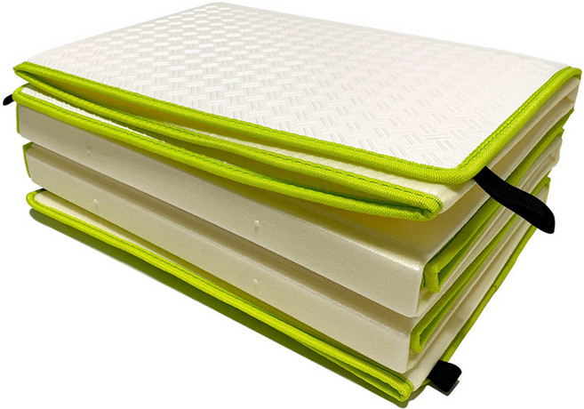 자니캠핑 크림매트 + 단조팩 + 가방 세트, 라임테두리