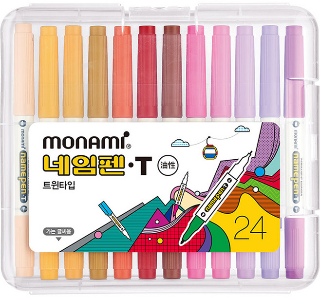모나미 네임펜T 24종 세트, 1세트, 혼합색상