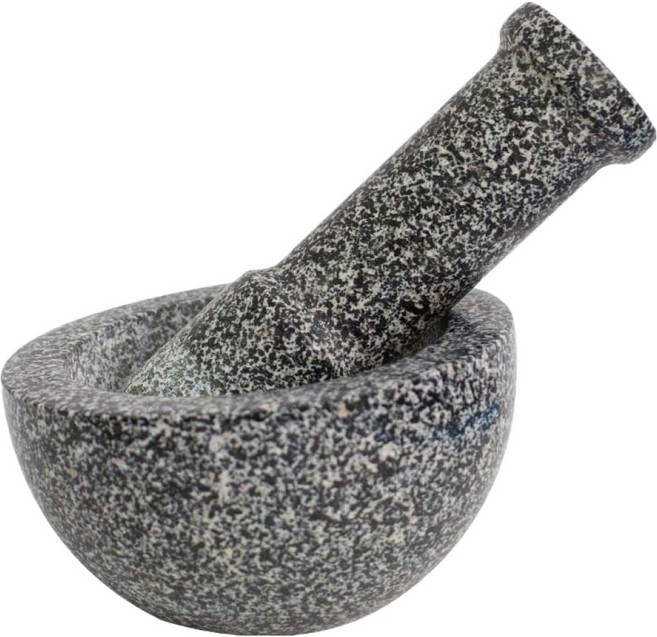 UH홈데코 자연석 흑진주 절구 빗금, 1개