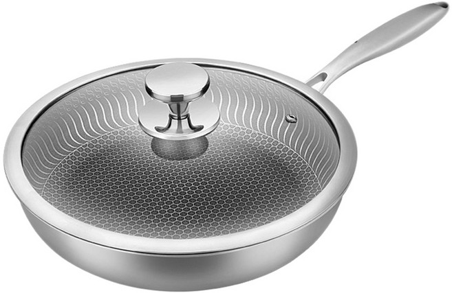 中國 KATA 電磁爐適用 鈦黑蜂窩紋不沾鍋 附玻璃蓋, 1個, 28cm