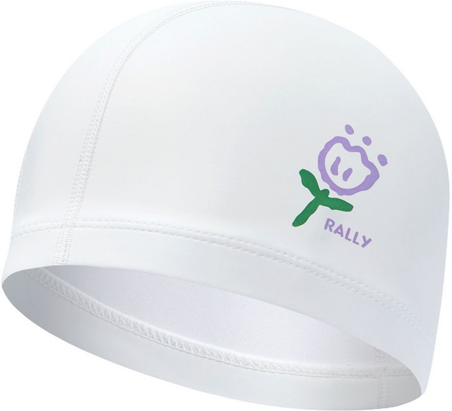 랠리 우레탄 코팅 수모 디자인 수영모자 PRUC910, White, 1개