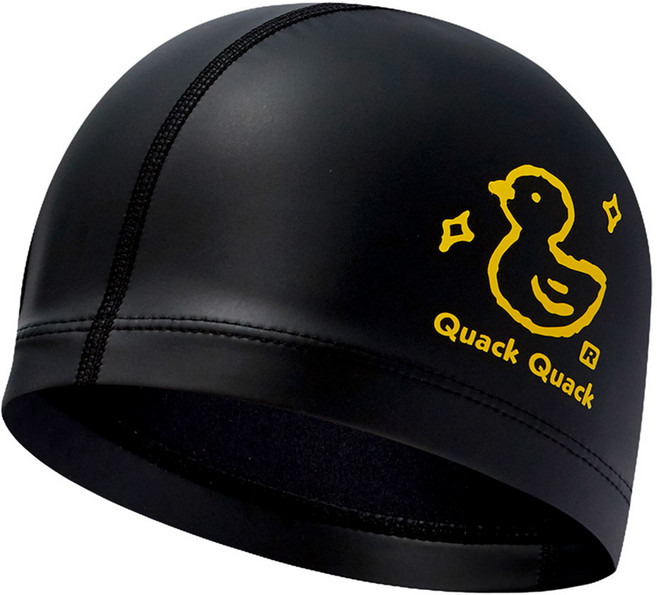 랠리 우레탄 코팅 수모 디자인 수영모자 PRUC912, Black, 1개