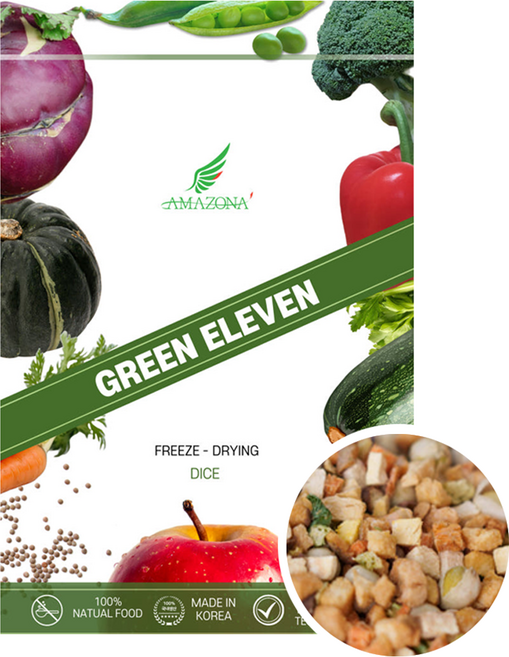 아마조나 앵무새 그린일레븐 동결건조 과일 간식 사료 다이스, 50g, 1개